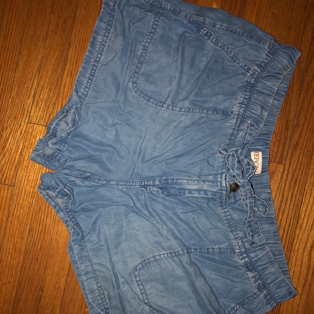 Target brand blue Jean shorts with drawstrings